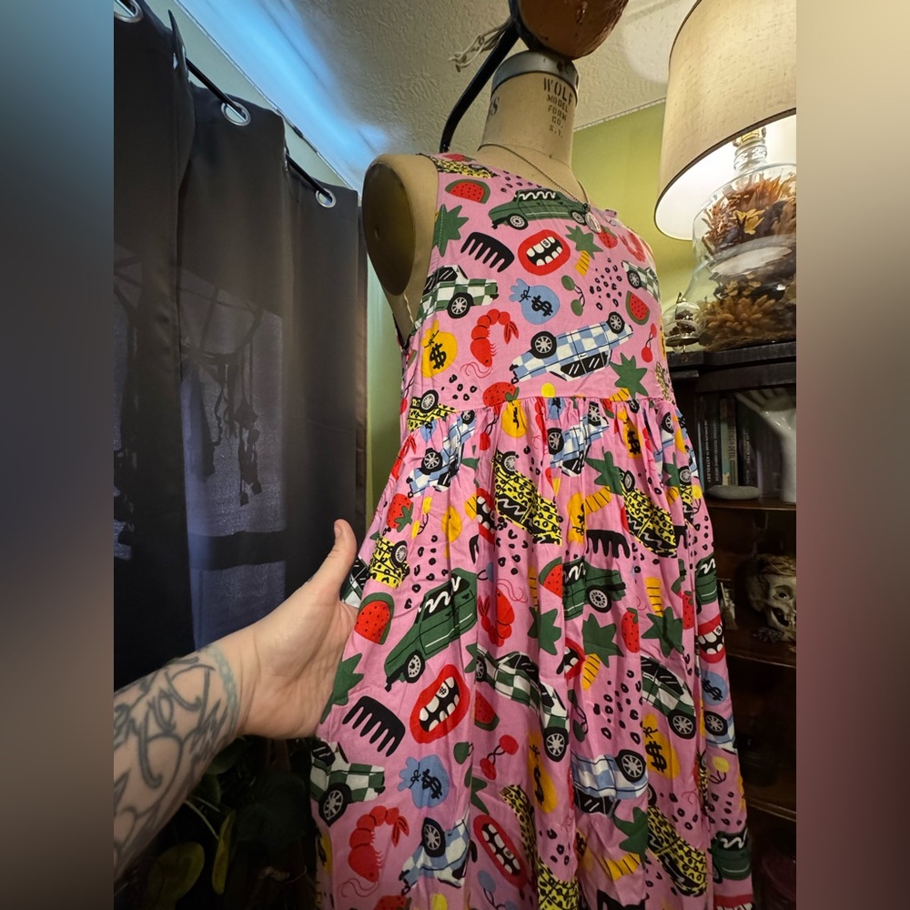 Nooworks Pink and Green Graphic Dress - Picture 2 of 9